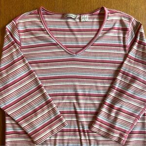 Eddie Bauer Stripe Knit 3/4 Sleeve